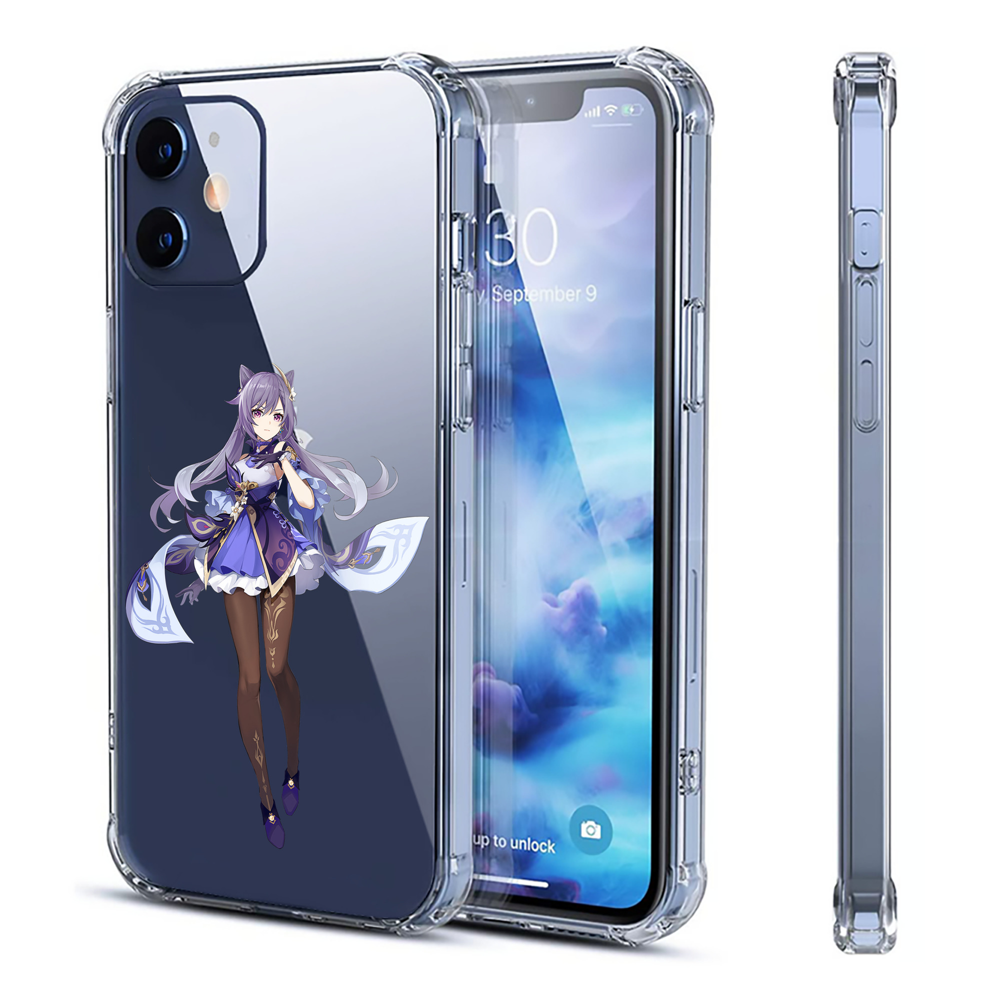 げんし神 刻晴 こくせい genshin Kokusei 【iPhone 12シリーズ対応】透明スマホケース（クリアソフトケース）